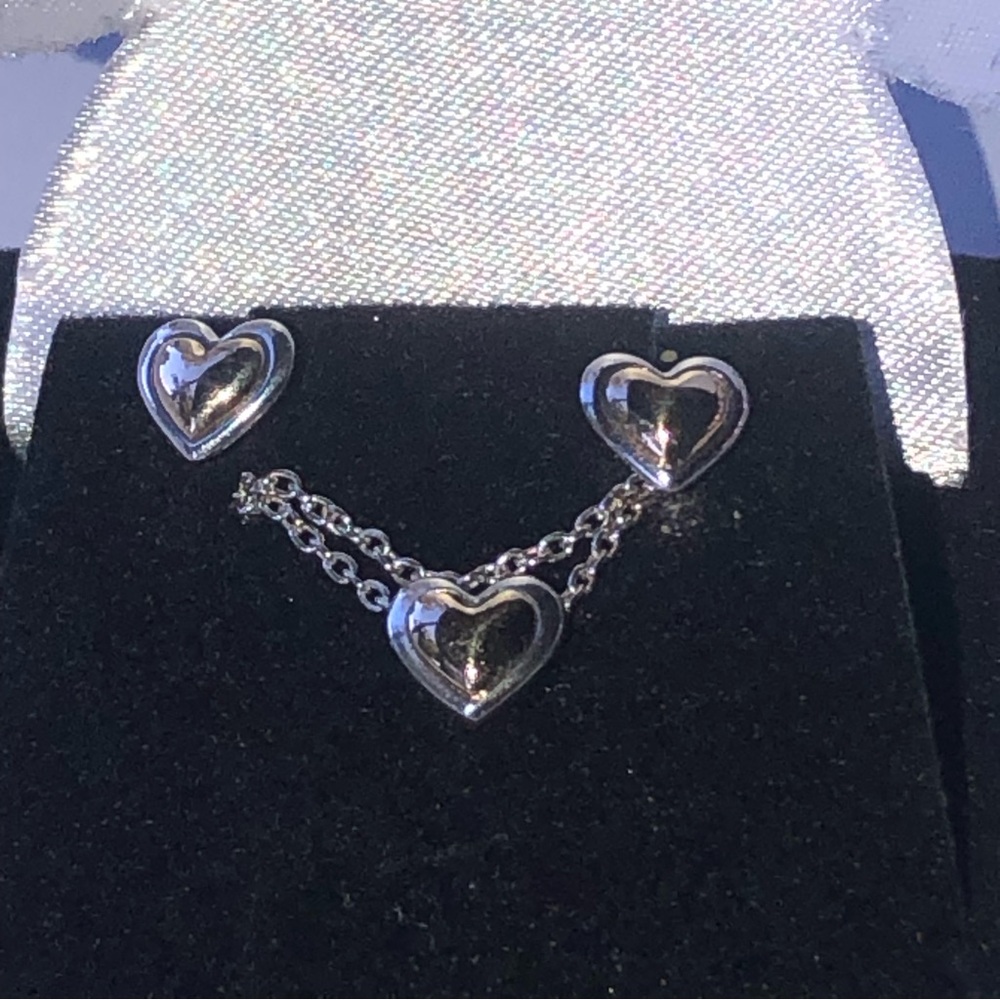 Pandora Retired Necklace Earring Set 14k Gold 925 Ale